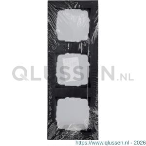 Gira E2 afdekraam inbouw 3-voudig verticaal-horizontaal zwart 66.053.24