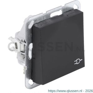 Gira E2 contactdoos inbouw 1-voudig randaarde met kiep zwart 66.053.44