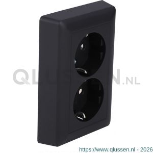 Gira E2 contactdoos inbouw 2-voudig randaarde zwart 66.053.50