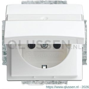 Busch-Jaeger Balance contactdoos inbouw 1-voudig randaarde met klep polarwit 66.054.44