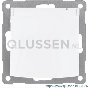 Q-Link S2 contactdoos 1-voudig met klep randaarde polarwit 66.082.44