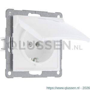 Q-Link S2 contactdoos 1-voudig met klep randaarde polarwit 66.082.44