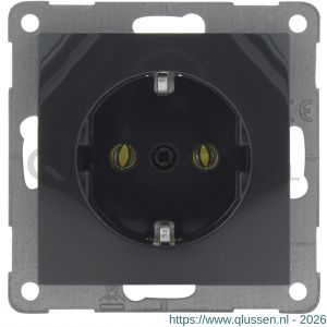 Q-Link S2 contactdoos 1-voudig randaarde antraciet 66.083.42