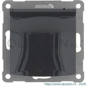 Q-Link S2 contactdoos 1-voudig randaarde antraciet 66.083.44