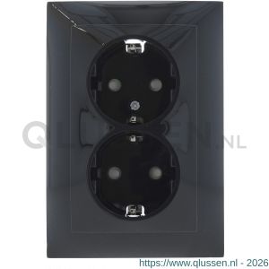 Q-Link S2 contactdoos 2-voudig randaarde antraciet 66.083.50