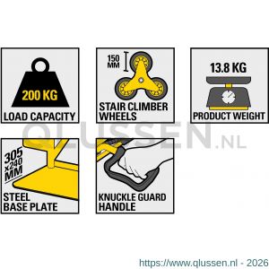 Stanley steekwagen staal trap 200 kg SXWT-HT523 83.500.16