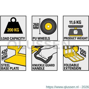 Stanley steekwagen staal 200 kg SXWT-HT535 83.500.22