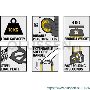 Stanley steekwagen vouwbaar 70 kg SXWT-FT580 PDQ 83.500.28