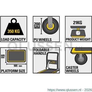 Stanley Fatmax platformwagen-plateauwagen staal 350 kg FXWT-704 83.500.75