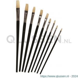 Basic 1577 penselen set 9 stuks zwarte steel op kaart 21.400.14