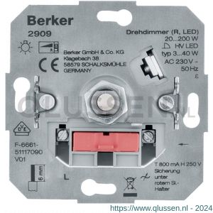 Berker dimmer element inbouw LED 3-40 W universeel draai-uit 54.010.92