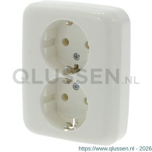 Busch-Jaeger Relfex contactdoos inbouw 2-voudig randaarde polarwit blister 54.051.50