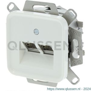 Bush-Jaeger Reflex contactdoos telefoon-data ISDN inbouw CAT6A 2x 8-polig polarwit 54.051.65