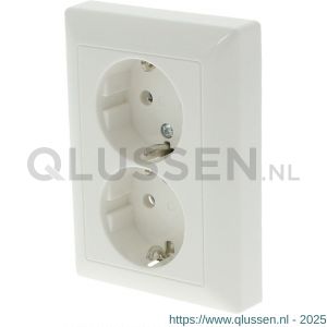 Jung AS500 contactdoos inbouw 2-voudig randaarde polarwit 54.081.50