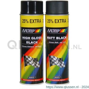 MoTip lakspray Rallye zwart hoogglans 500 ml 4005