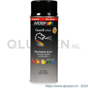 MoTip Crafts lakspray dekkend RAL 9005 zwart hoogglans 400 ml 696060