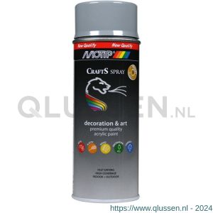 MoTip Crafts lakspray dekkend RAL 7001 grijs hoogglans 400 ml 696091