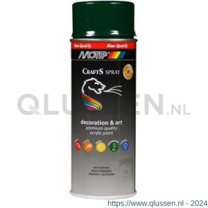 MoTip Crafts lakspray dekkend RAL 6005 groen hoogglans 400 ml 696121