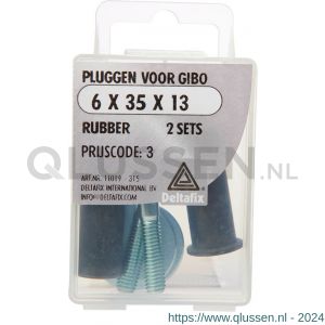 Deltafix gipsbetonplug rubber 6x35x12 mm 2 sets 11019