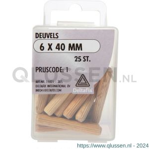 Deltafix deuvel hout 6x40 mm blister 25 stuks 11021