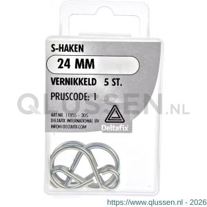 Deltafix S-haak vernikkeld 26 mm blister 5 stuks 11055