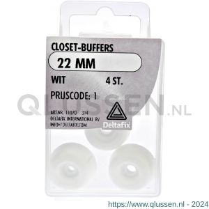 Deltafix closetbuffer wit 22 mm blister 4 stuks 11070