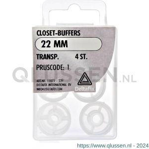 Deltafix closetbuffer transparant 22 mm blister 4 stuks 11071