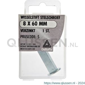 Deltafix wisselstift stelschroef verzinkt 8x60 mm 11103