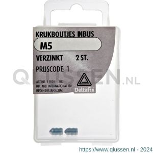 Deltafix krukboutjes inbus verzinkt M5 DIN 914 blister 2 stuks 11105