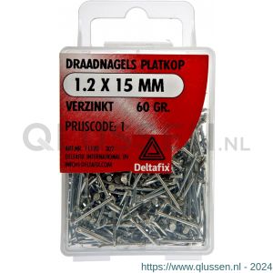 Deltafix draadnagel platkop verzinkt 1.0x15 mm DIN 1151B 60 g 11120