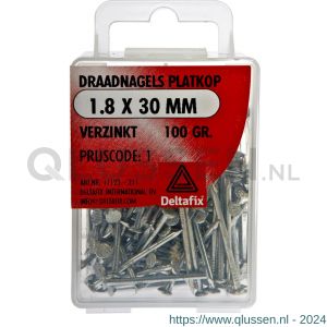 Deltafix draadnagel platkop verzinkt 1.8x30 mm DIN 1151B 100 g 11123