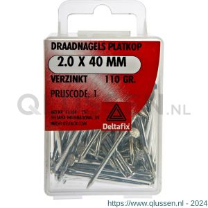 Deltafix draadnagel platkop verzinkt 2.0x40 mm DIN 1151B 110 g 11124