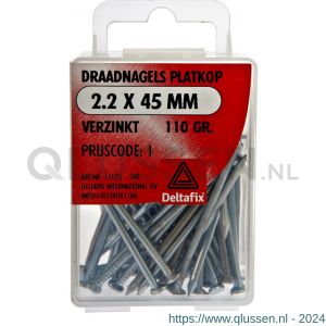 Deltafix draadnagel platkop verzinkt 2.2x45 mm DIN 1151B 110 g 11125