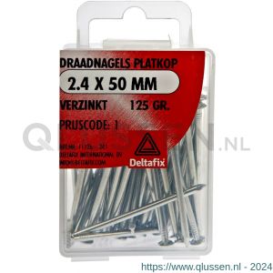 Deltafix draadnagel platkop verzinkt 2.4x50 mm DIN 1151B 125 g 11126