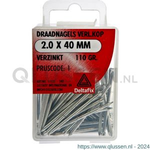 Deltafix draadnagel verloren kop verzinkt 2.0x40 mm DIN 1152 110 g 11131