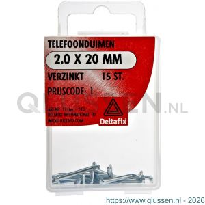Deltafix telefoonduim verzinkt 2.0x20 mm blister 15 stuks 11166