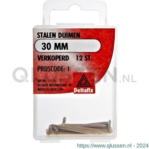 Deltafix stalen duim verkoperd 30 mm blister 12 stuks 11176