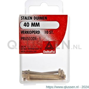 Deltafix stalen duim verkoperd 40 mm blister 10 stuks 11177