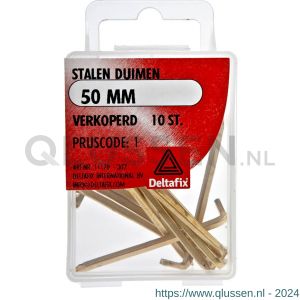 Deltafix stalen duim verkoperd 50 mm blister 10 stuks 11178