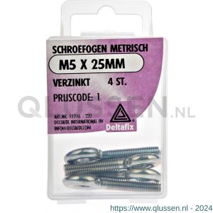 Deltafix schroefoog metrisch verzinkt M5x25 mm blister 4 stuks 11216