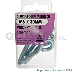 Deltafix schroefoog metrisch verzinkt M6x30 mm blister 4 stuks 11217