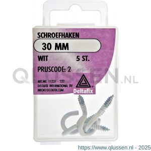 Deltafix schroefhaak wit 30 mm blister 5 stuks 11231