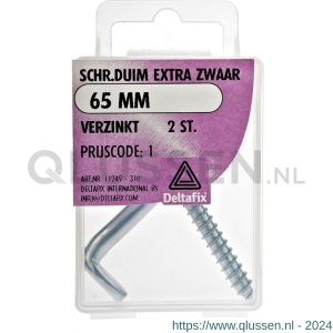 Deltafix schroefduim extra zwaar verzinkt 65 mm blister 2 stuks 11249