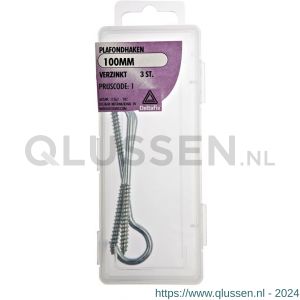 Deltafix plafondhaak kleine haak verzinkt 100 mm blister 3 stuks 11262