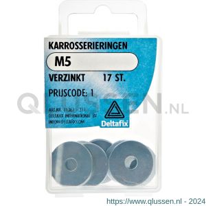 Deltafix carrosseriering verzinkt M5x20x1.25 mm DIN 9021 blister 17 stuks 11361