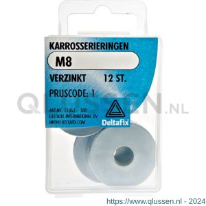 Deltafix carrosseriering verzinkt M8x30x1.5 mm DIN 9021 blister 12 stuks 11363