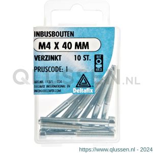 Deltafix inbusbout cilinderkop verzinkt M4x40 mm DIN 912 blister 10 stuks 11371