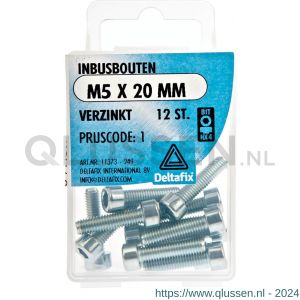 Deltafix inbusbout cilinderkop verzinkt M5x20 mm DIN 912 blister 12 stuks 11373