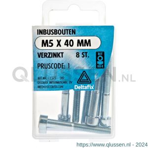 Deltafix inbusbout cilinderkop verzinkt M5x40 mm DIN 912 blister 8 stuks 11375