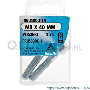 Deltafix inbusbout cilinderkop verzinkt M8x40 mm DIN 912 blister 2 stuks 11381